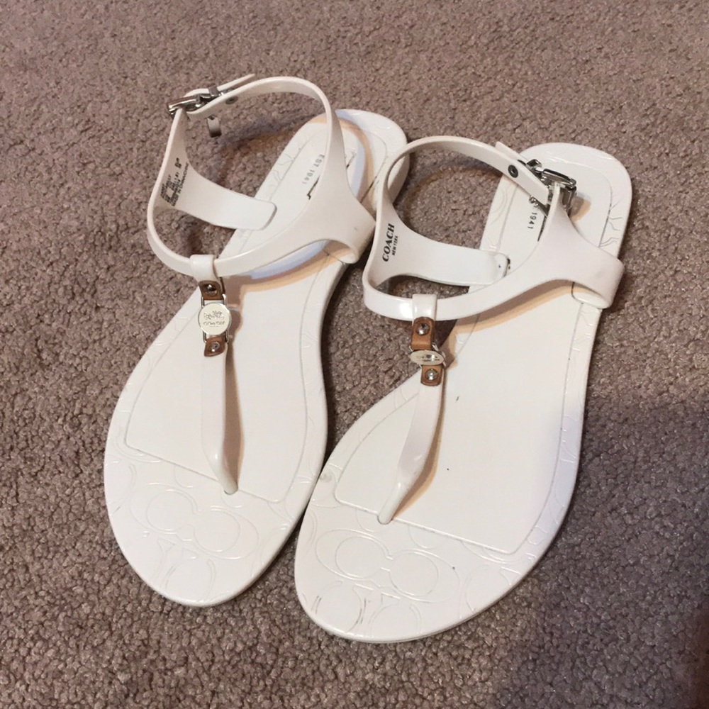 Coach White Jelly Sandals